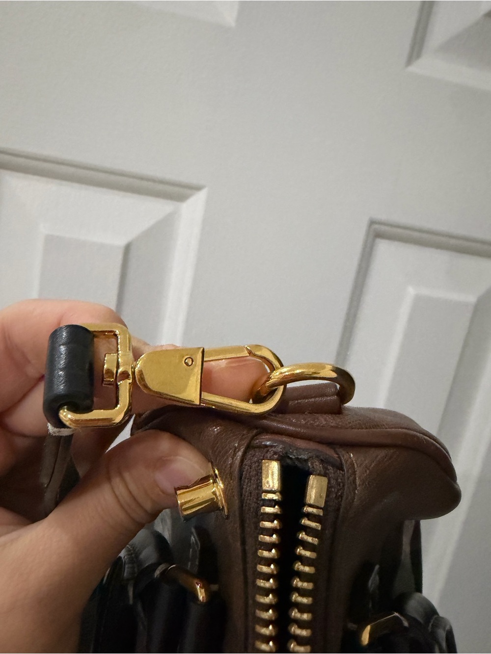 Burberry Brown and Black Check Mini Top-Handle Satchel - Picture 6 of 10